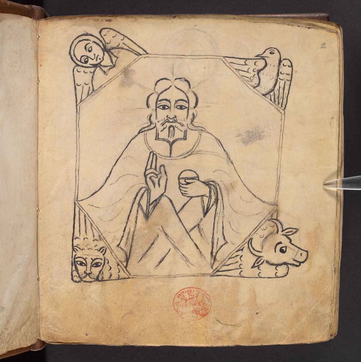 Or 609, f.2r. The British Library catalogue identifies this folio within its art inventory; no additional scene attribution is inferred here.