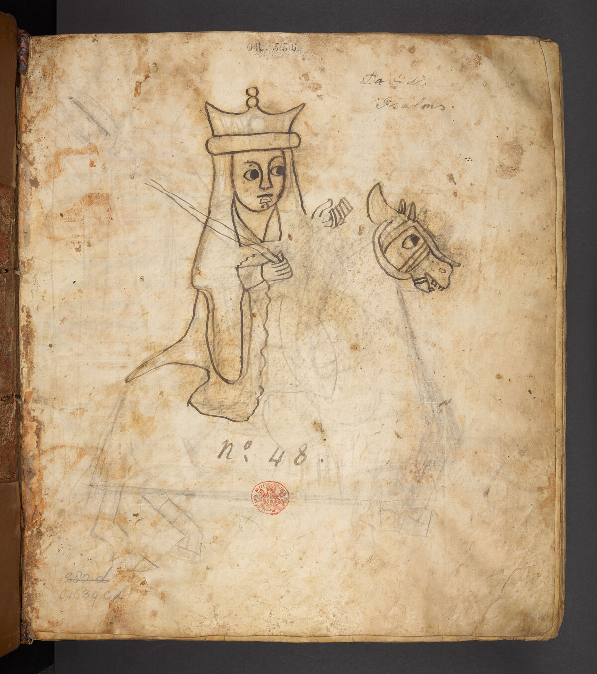 Or 536, f.1r. The British Library catalogue identifies this folio within its art inventory; no additional scene attribution is inferred here.